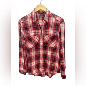 Express Women's Plaid Long Sleeve Button Down Shirt Size XS